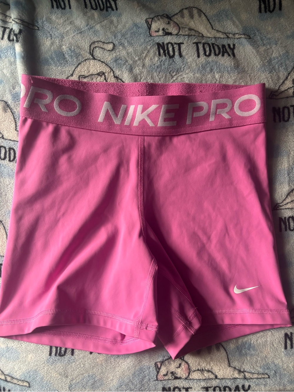 Nike Pro Women's Hot Pink Bike Shorts with White Swoosh